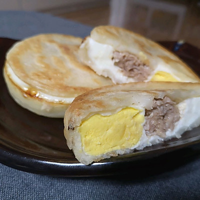 摩飞锅复刻路边摊美食～鸡蛋肉汉堡