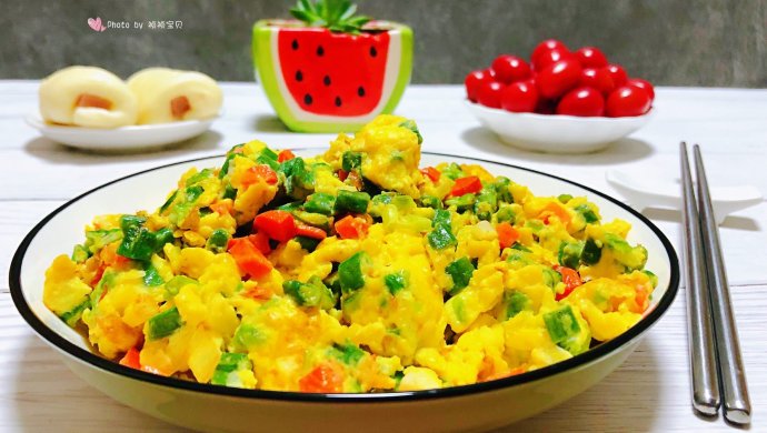 豇豆胡萝卜炒鸡蛋