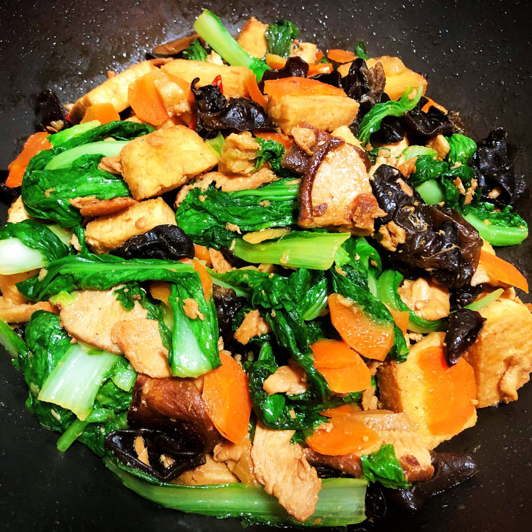 杭白菜烩豆腐的做法
