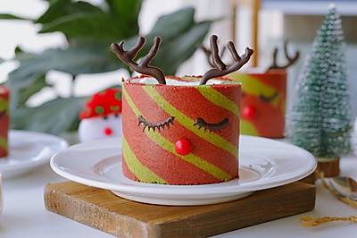 圣诞双色“麋鹿蛋糕卷”