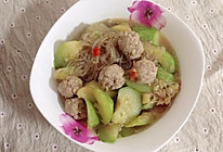 丝瓜炖肉丸粉丝的做法