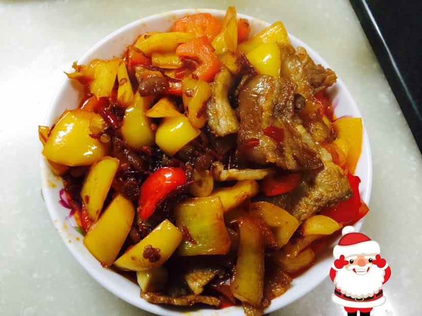 彩椒回锅肉的做法图解6