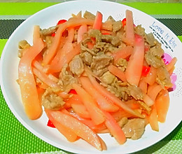 酸萝卜炒肉的做法