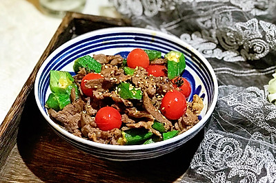烧烤酱秋葵炒牛肉