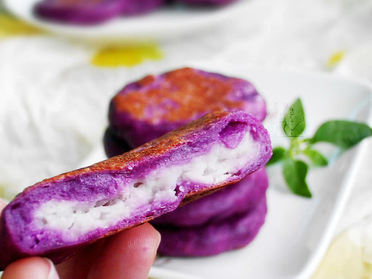 香芋紫薯饼的做法