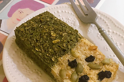 双色燕麦蛋糕｜微波炉版