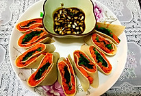 豆皮卷菠菜胡萝卜的做法