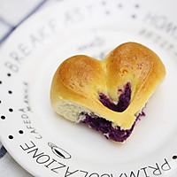 #网红美食我来做#送你一颗幸运心：四叶草紫薯心形面包的做法图解15