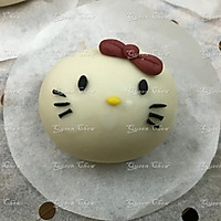 【卡通馒头&卡通包】头套萌物Hello Kitty豆沙包的做法图解4