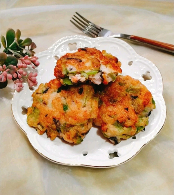福气年夜菜丨香气飘飘的鲜虾蔬菜饼