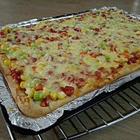 火腿丁蔬菜馅披萨的做法图解10