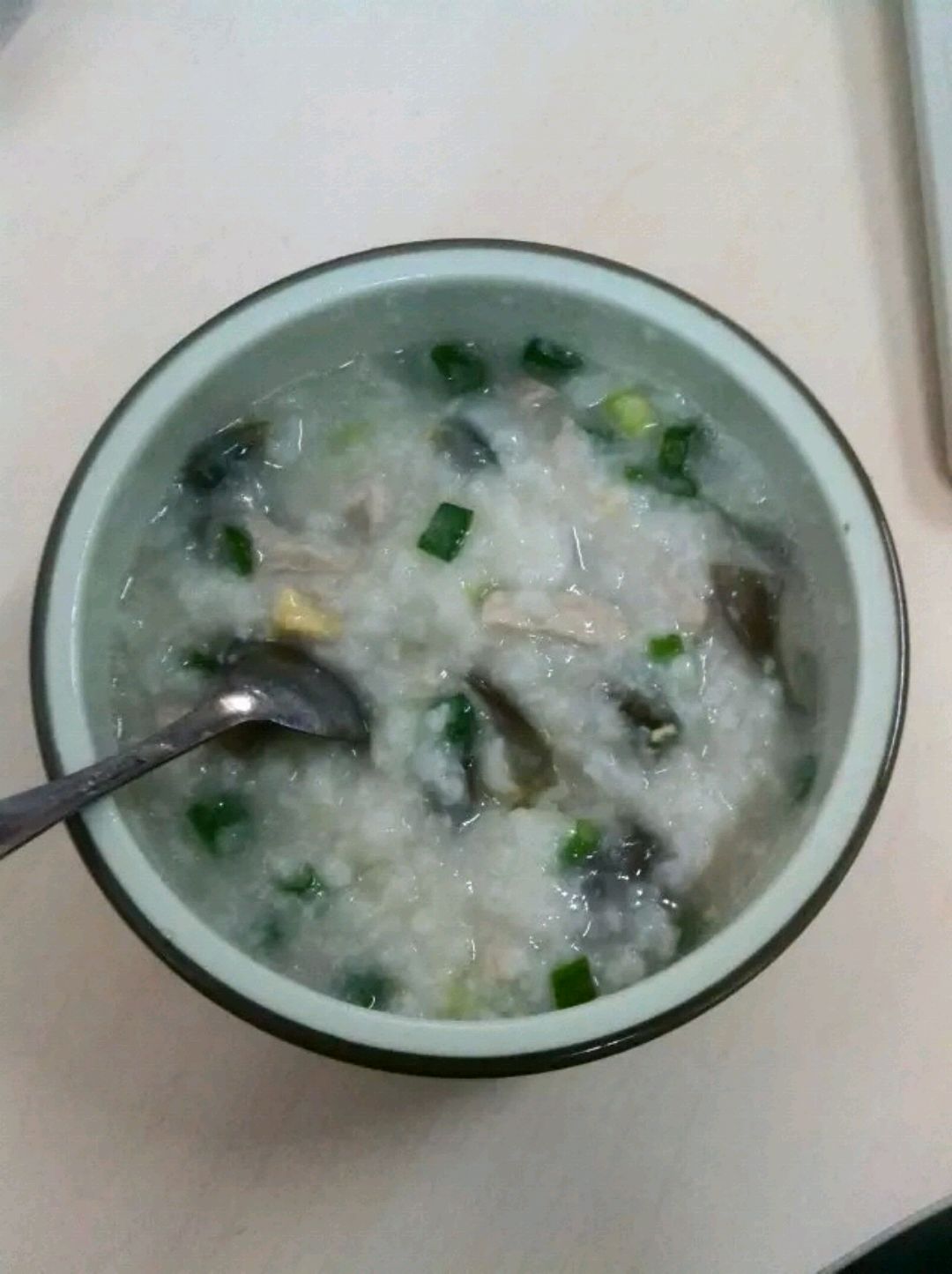 Congee with preserved egg and lean meat