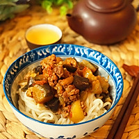 茄丁肉末汆面的做法图解10