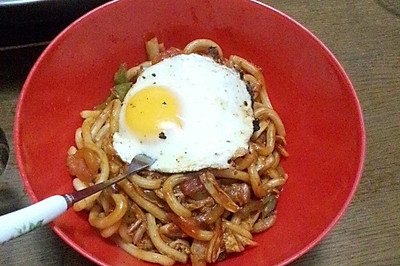 杂菜炒乌冬面