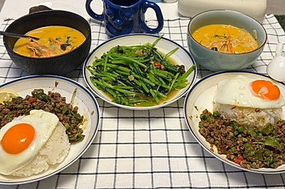 冬阴功汤+打抛饭 套餐