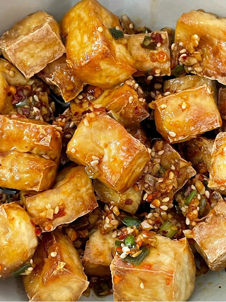 低卡减肥食谱——无油炸豆腐的做法