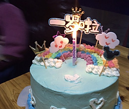 彩虹蛋糕（宝宝1周岁生日蛋糕）的做法