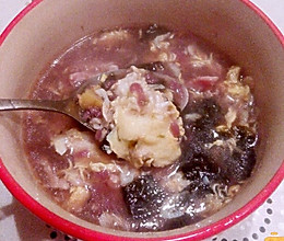 紫薯米红枣紫菜肉丝蛋花汤的做法