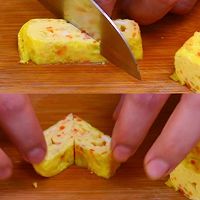 爱心厚烧鸡蛋卷沙拉的做法图解4