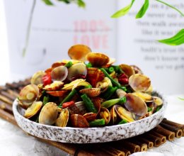 豆角爆花蛤的做法