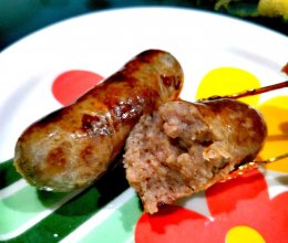 自制黑椒味台湾火山烤肠（2根猪肠衣）的做法