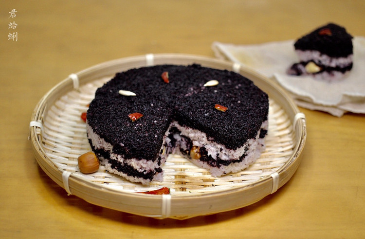 黑米研究笔记（一）双色米糕重阳糕（简便过筛）的做法