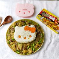 HelloKitty香芋青豆咖喱饭#百梦多圆梦季#的做法图解7