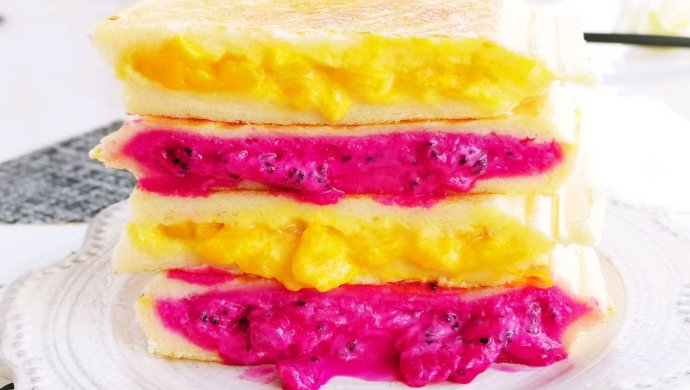 10分钟完成一份❤️爆浆水果三明治好吃不胖