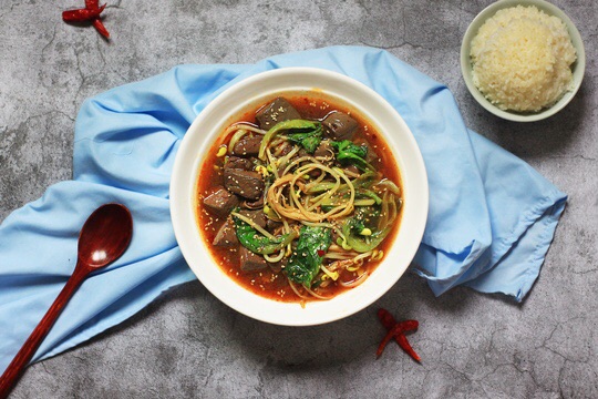 Duck blood vegetable casserole