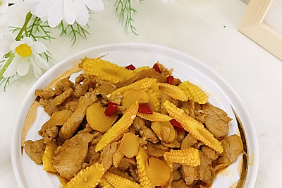 玉米笋炒肉片