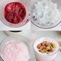 #美国开心果快乐食光#夏日快乐奶香草莓冰沙的做法图解3