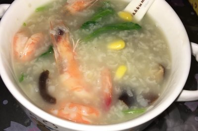 冬菇玉米鲜虾粥