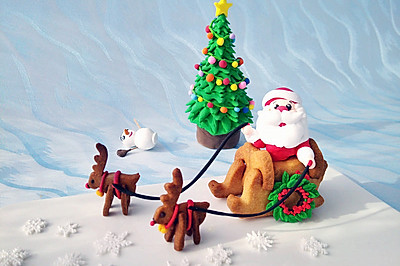 圣诞雪橇立体黄油饼干