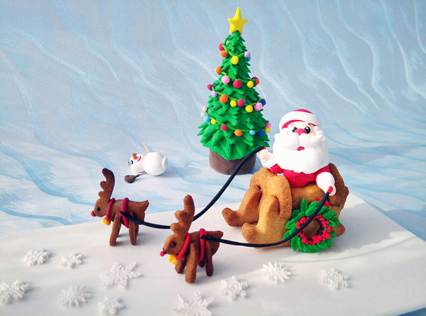 圣诞雪橇立体黄油饼干