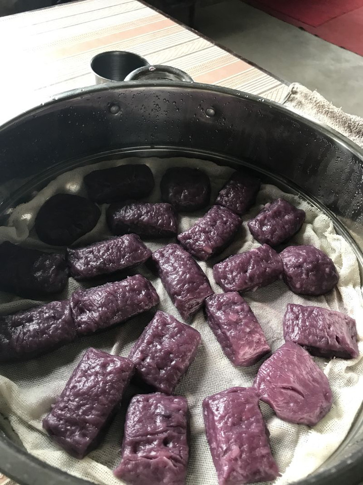 山药紫薯馒头（面疙瘩版）的做法