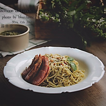 青酱意面&阿根廷红虾尾配青酱