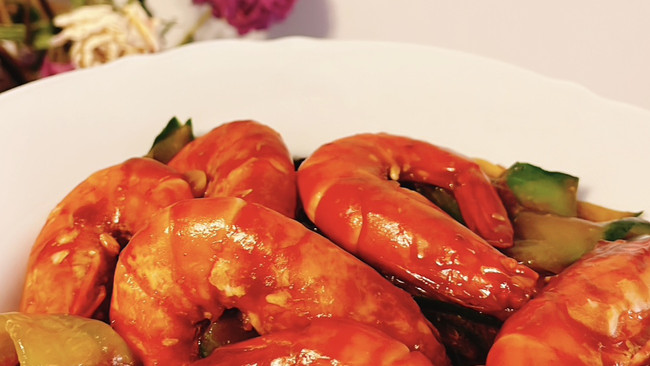 #豪吉小香风 做菜超吃香#芥末红焖黑虎虾的做法