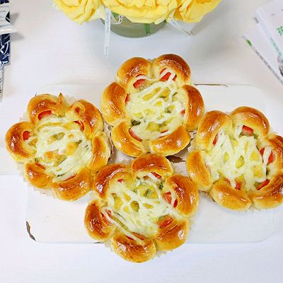咸香美味～火腿芝士葱香面包