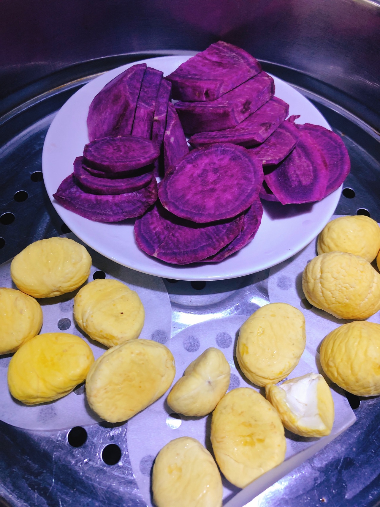 小小花紫薯松糕—中式点心也可以高雅又貌美_紫薯松糕_闲内助小兔纸的日志_美食天下