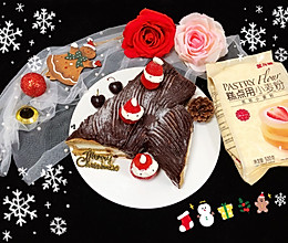 #金龙鱼精英100%烘焙大师赛-爱好组低筋#圣诞树桩蛋糕卷的做法