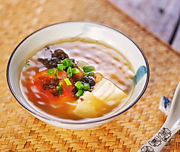 超低热量胡辣番茄豆腐紫菜汤的做法