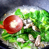 #一道菜表白豆果美食#海蛎子豆腐青菜汤的做法图解12