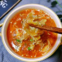 金针菇番茄肥牛汤的做法图解4