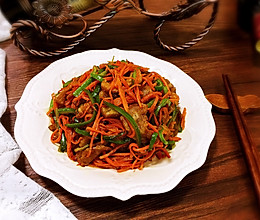 肉炝青红丝的做法