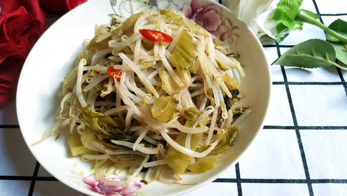 咸菜炒豆芽