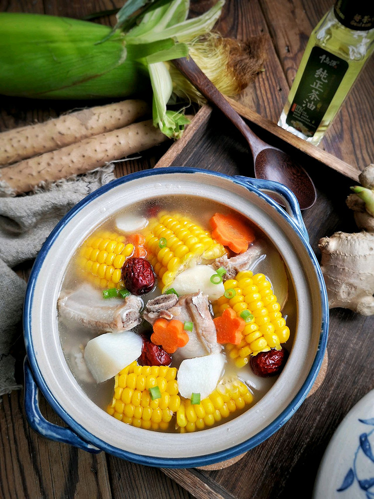 最适合秋天喝的山药玉米排骨汤 ，味道清甜鲜美，健脾养胃必备！的做法