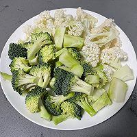素食也美味的蚝油鸡汁炒双花的做法图解1