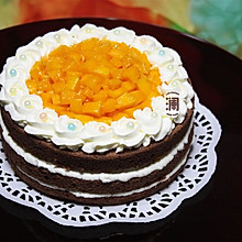 芒果巧克力裸蛋糕#豆果5周年#