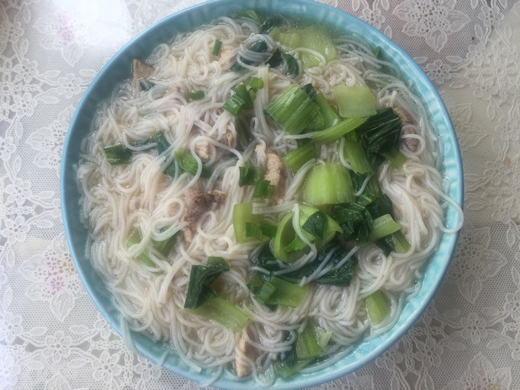 早安.青菜肉丝粉的做法