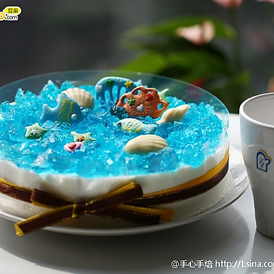 蓝色海洋酸奶慕斯蛋糕
